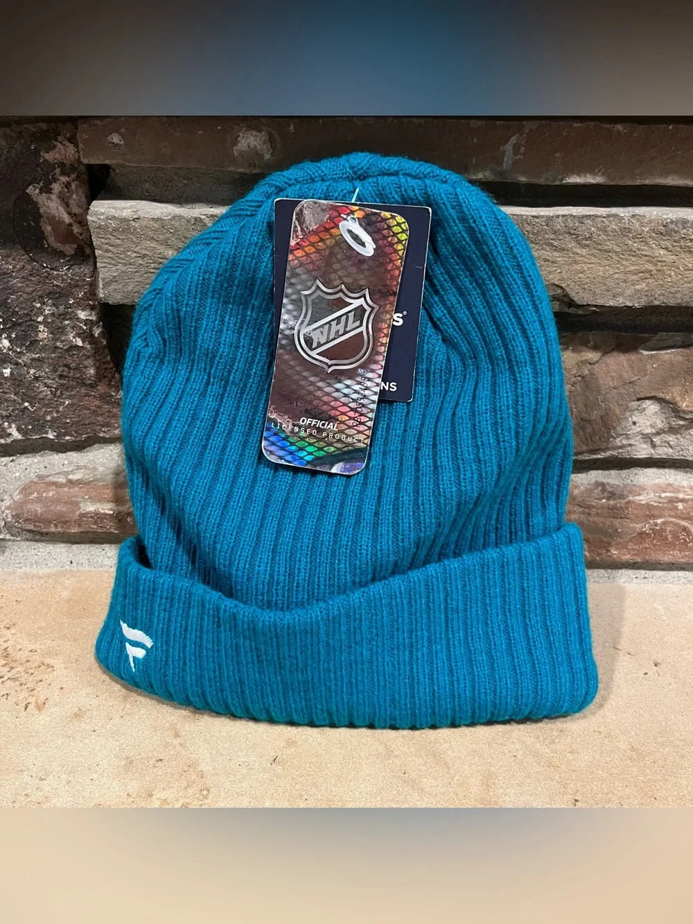 Fanatics NHL San Jose Sharks Teal Ribbed Cuff Beanie